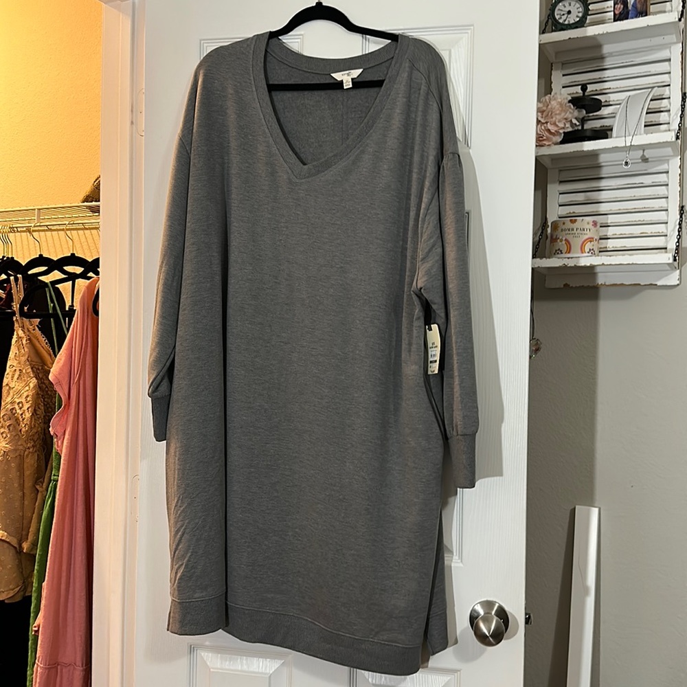 Gray sweater dress
